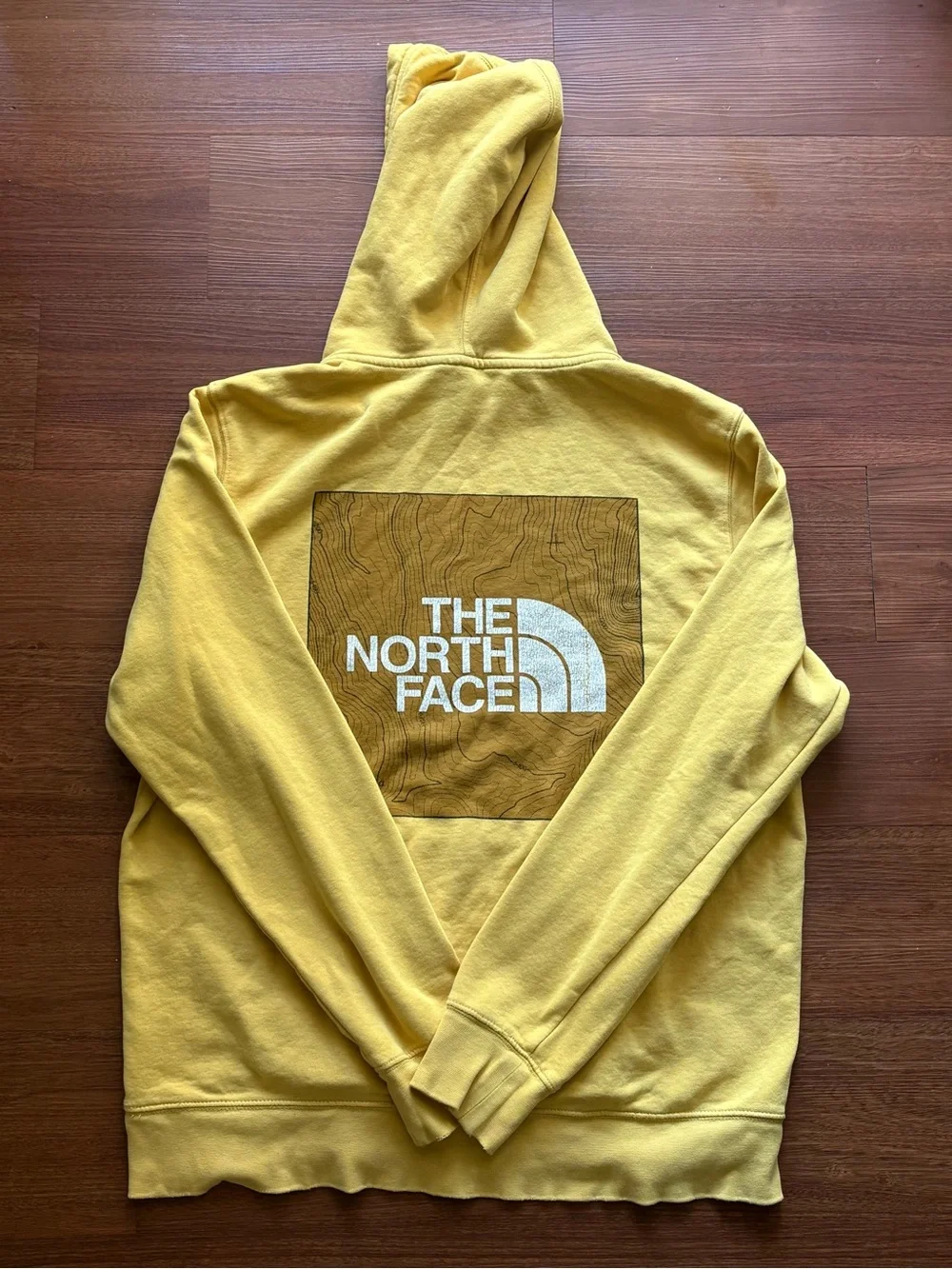 The North Face Men’s Hoodie Large Mustard Yellow Logo Pullover